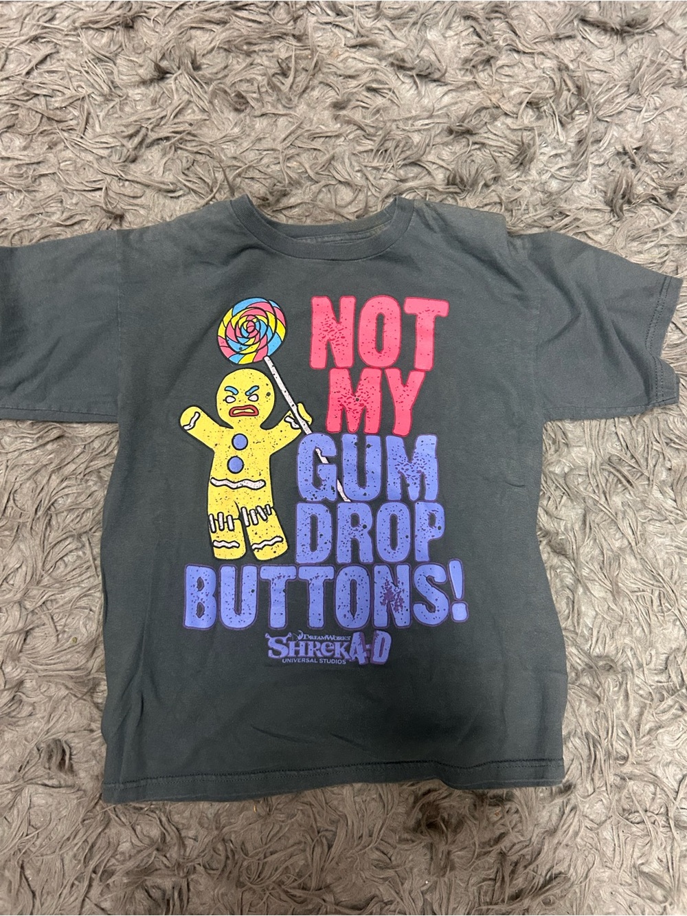 Universal Black Shrek 'Not My Gum Drop Buttons' Tee with Colorful Graphic S - Picture 1 of 4